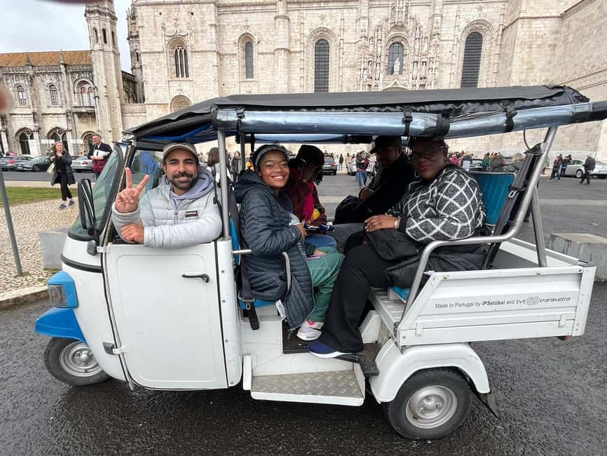 Discover beautiful Lisbon aboard a tuk tuk - Getting on board: pickup, private group energy, and guide communication