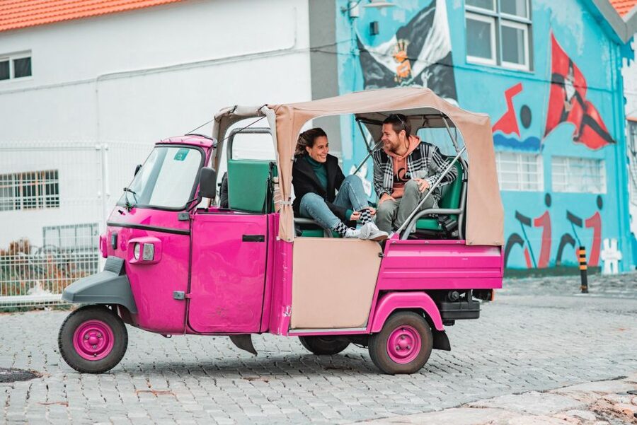Discover Lisbon: Tuk Tuk Tour - Santa Justa Lift photo stop, a quick orientation moment