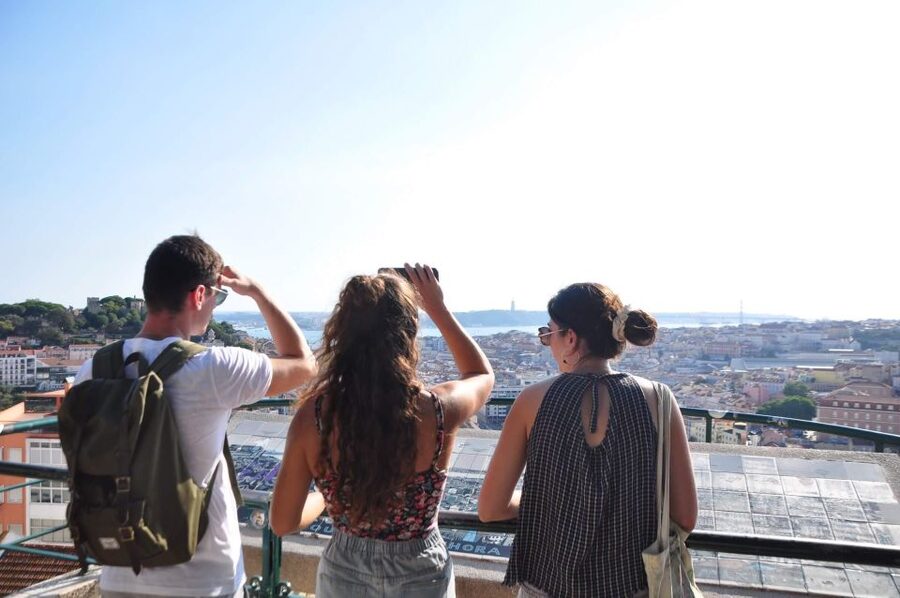 Discover Lisbon: Tuk Tuk Tour - Portas do Sol terrace stop, plus the Santa Luzia viewpoint vibe