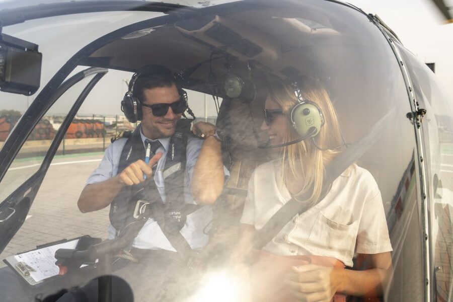 Lisbon: City and Coastline Sightseeing Helicopter Flight - From TORRE VTS heliport to takeoff: what it feels like on the ground