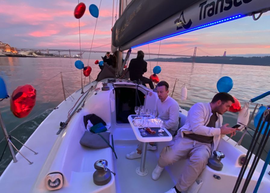 Lisbon: Sailboat Tour w/ Local Guide and Open Bar Green Wine - Where you start under the 25th of April Bridge, and why that helps
