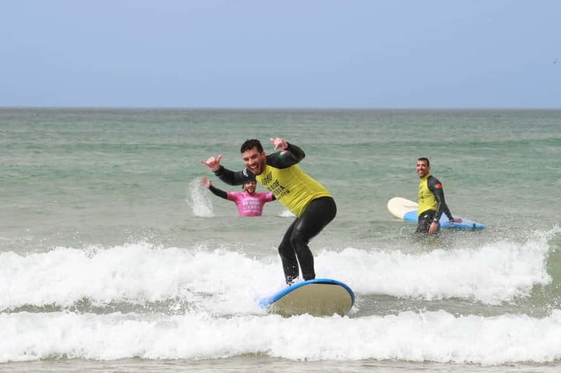 Lisbon: The Surf Instructor - surf lessons with transfer - Beach club reset and then back to Lisbon