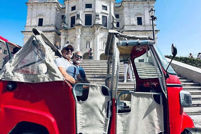 Lisbon Tuktuk Tour With Pickup - Stop-by-stop: Lisbon Cathedral, three miradouros, and the Alfama feel